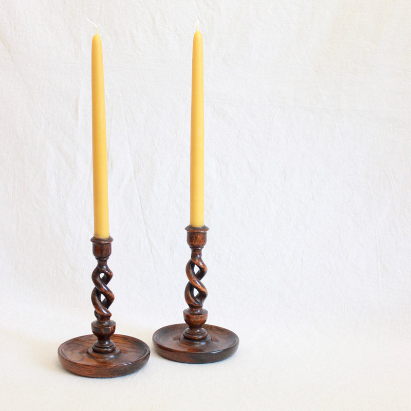 Arts & Crafts Wooden Candlesticks - Open Barley Twist-Sold Individually - Juniper & Bliss