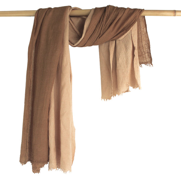 Naturally Dyed, Eco-friendly Woollen Shawls -  Botanica Strong Taupe - Juniper & Bliss