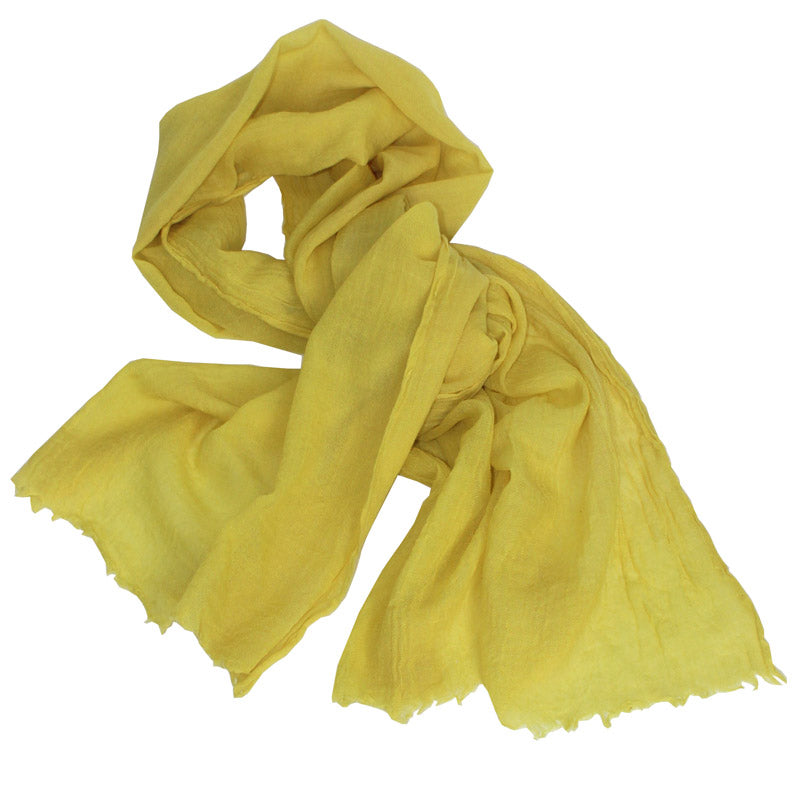 Naturally Dyed, Eco-friendly Woollen Shawls -  Botanica Bright Yellow - Juniper & Bliss